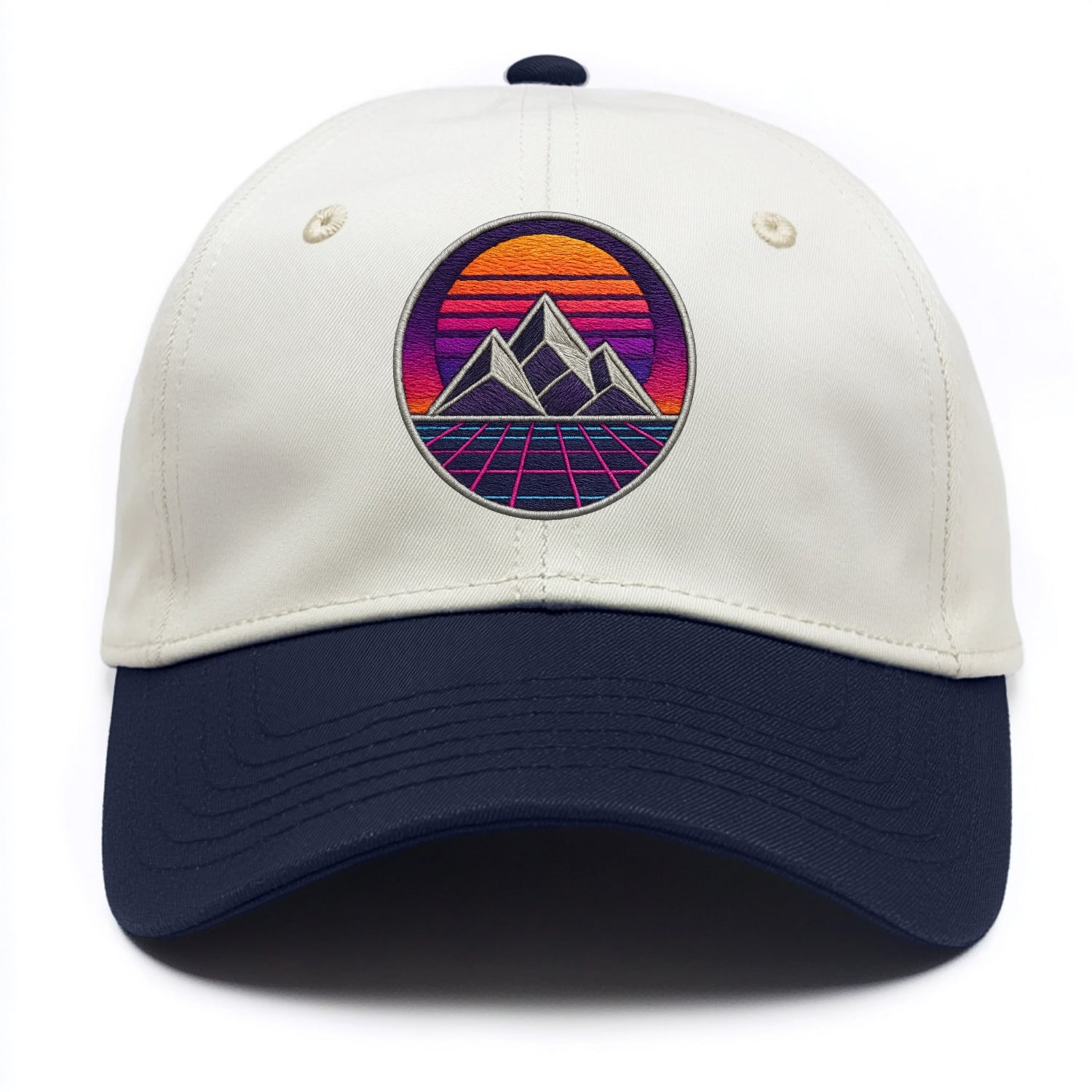 Retrowave Mountains - Two Tone Cap - Navy