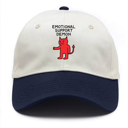 EMOTIONAL SUPPORT DEMON | Devil caring reluctantly - Two Tone Cap - Navy