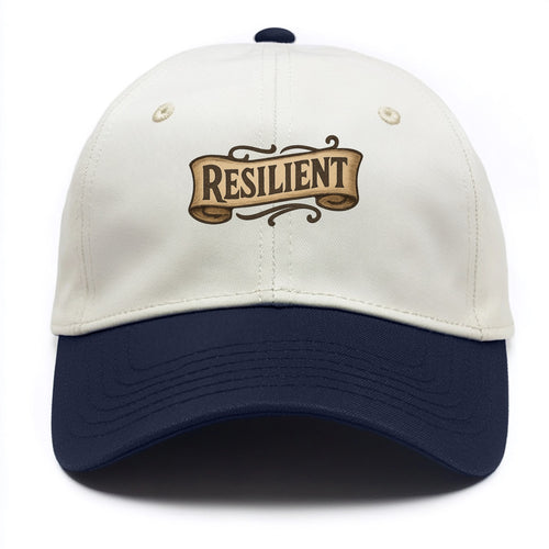 Bold typography design - RESILIENT - bouncing back, unbreakable spirit - Two Tone Cap