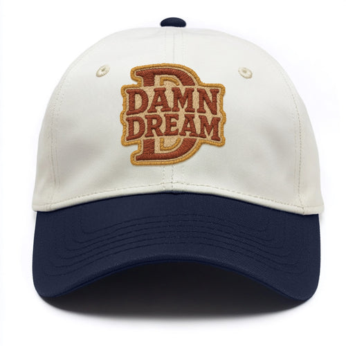 DAMN;DREAM BIG Motivational White Cap - Two Tone Cap