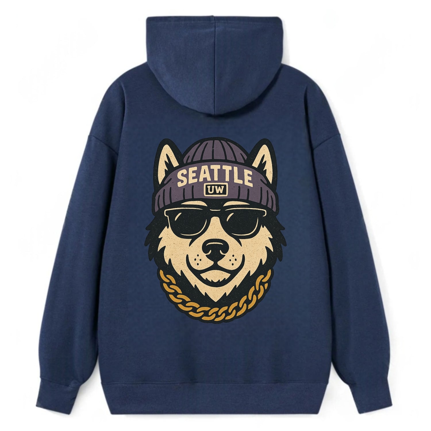 Seattle Husky - Classic Pullover Hoodie - Navy