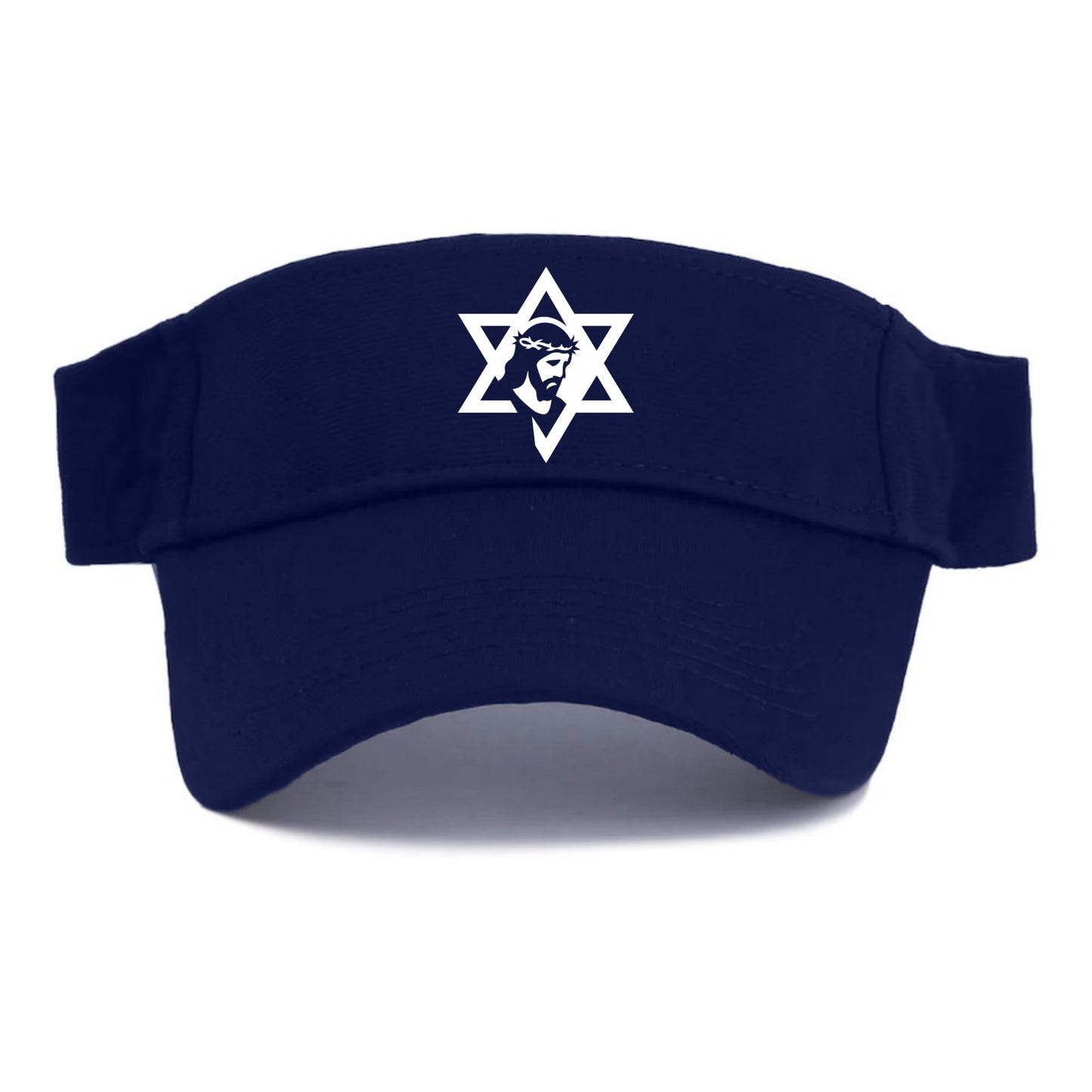 Star of David - negative space forms two overlapping triangles with hidden meaning - Visor - Navy