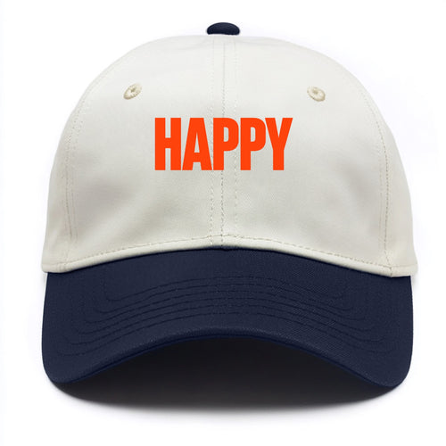 Bold typography design - HAPPY - joyful, content, pleased - Two Tone Cap