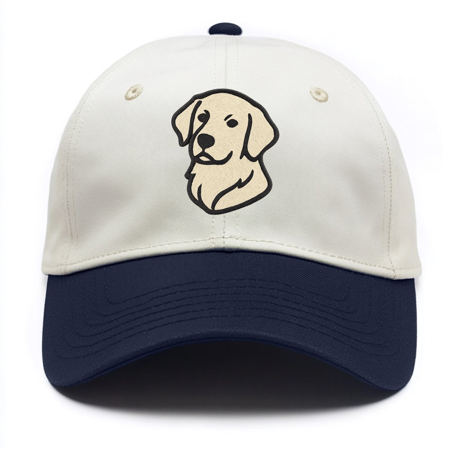 Golden Retriever - Head tilt curious pos Two Tone Cap - Navy