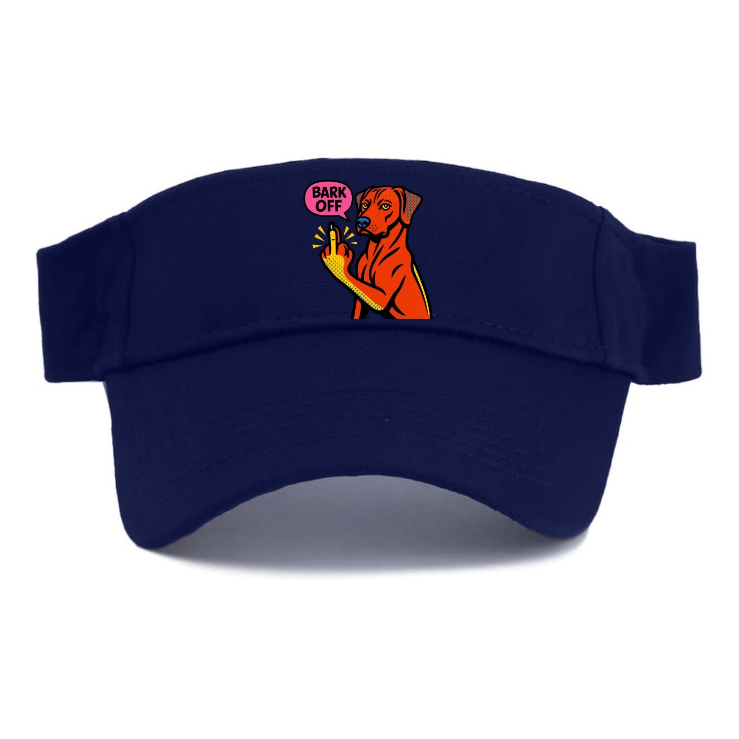 Rhodesian Ridgeback with distinctive ridge on back, athletic muscular paw up - Visor - Navy