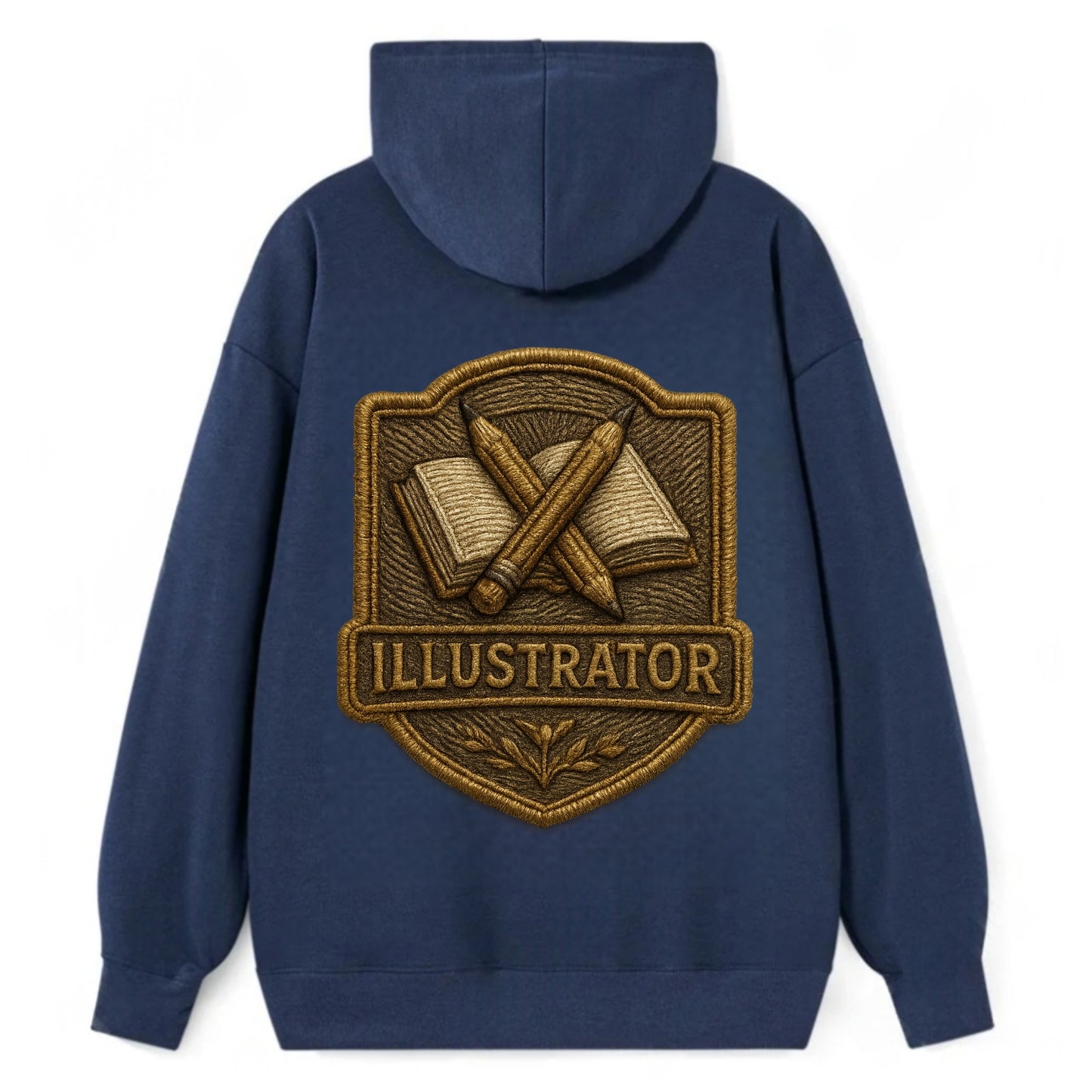 Pencils and sketchbook - illustrator badge - Classic Pullover Hoodie - Navy