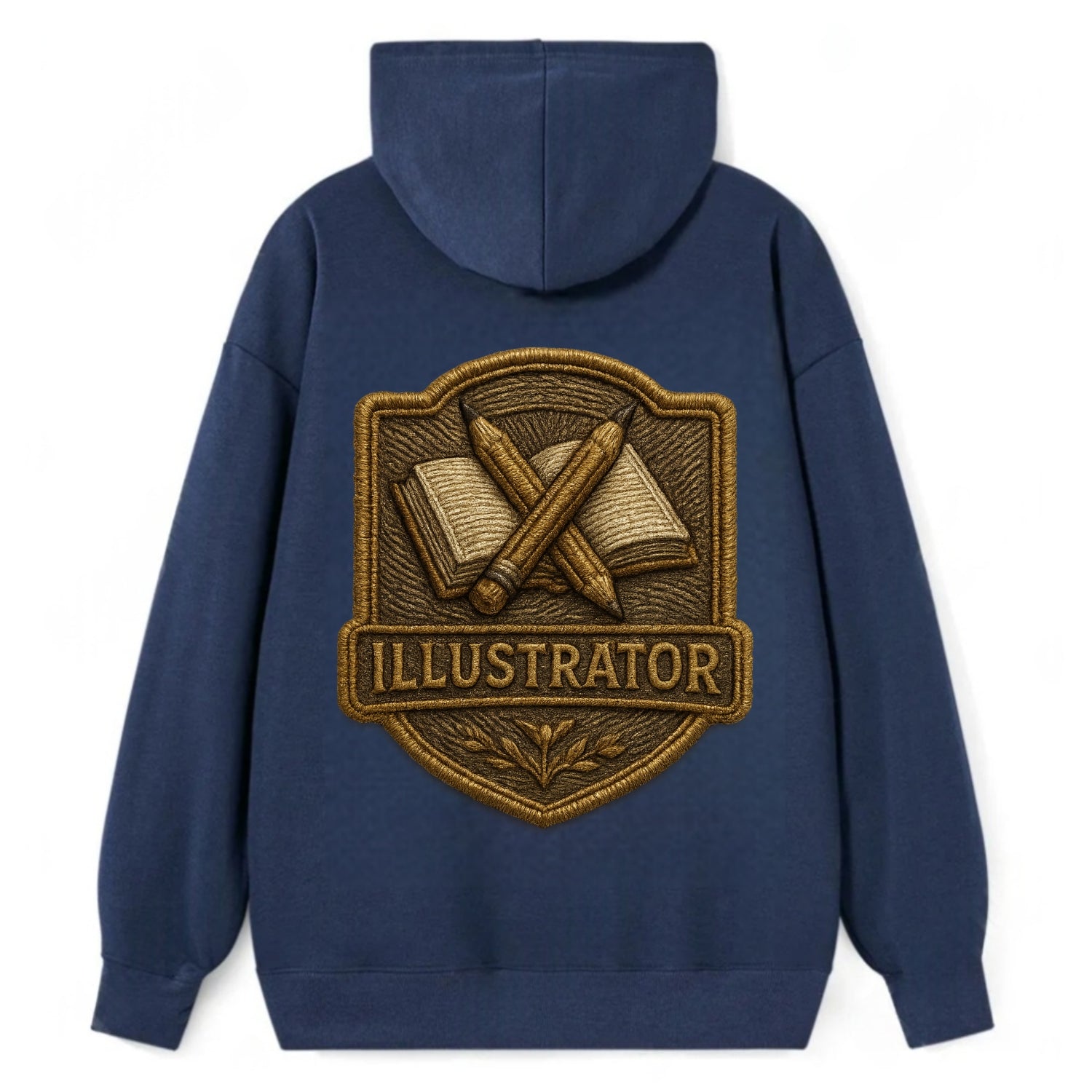 Pencils and sketchbook - illustrator badge - Classic Pullover Hoodie - Navy
