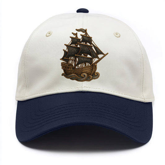 Pirate Ship  - Two Tone Cap - Navy