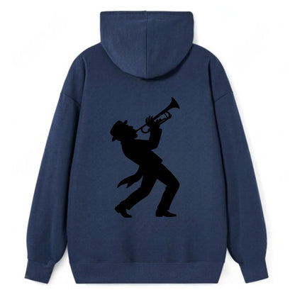 Trumpet player hitting high note - Classic Pullover Hoodie - Navy