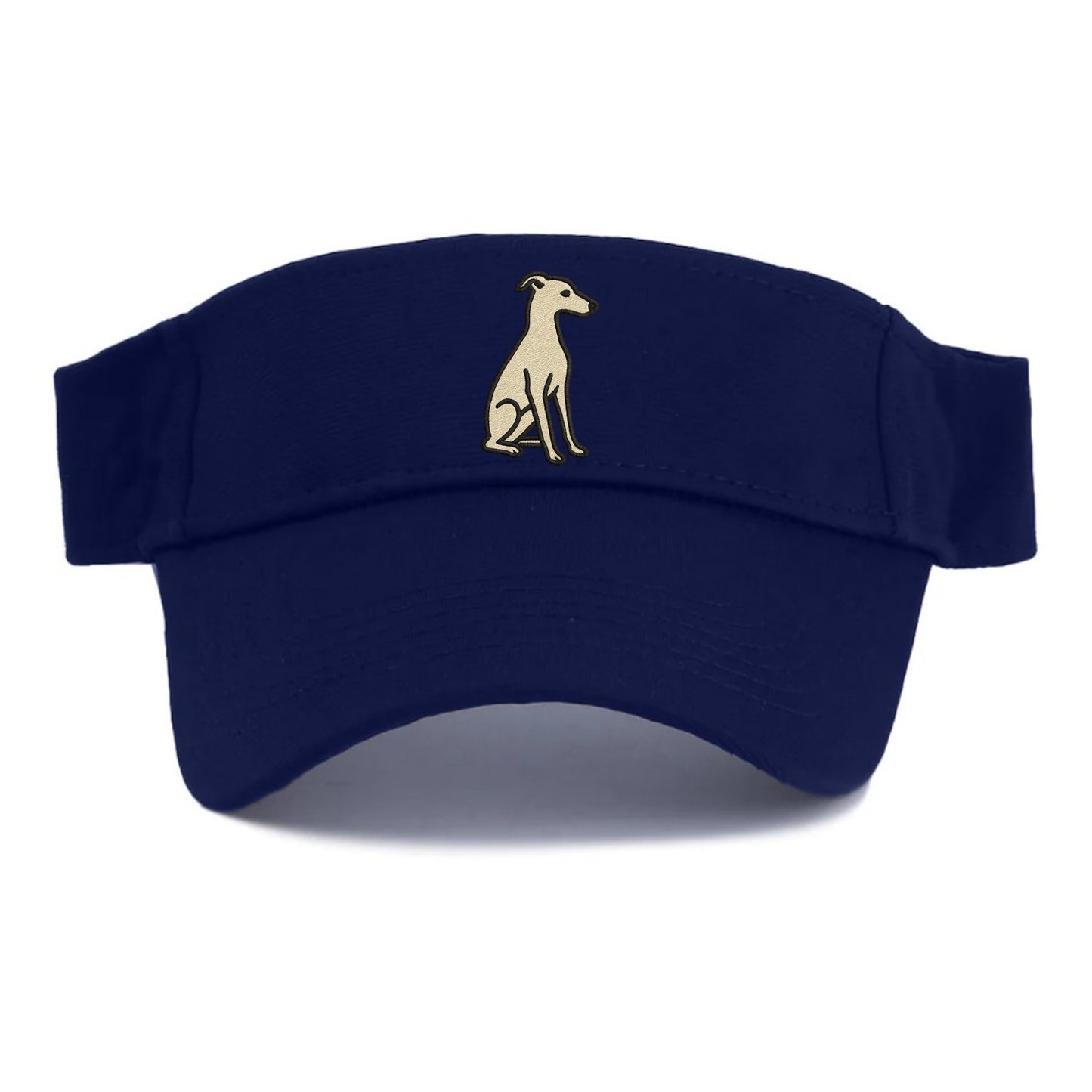 Italian Greyhound - Gray sitting pose - Visor - Navy
