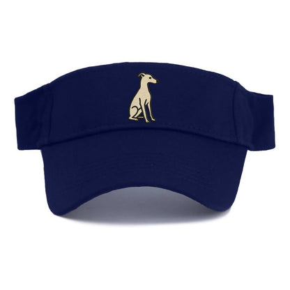 Italian Greyhound - Gray sitting pose - Visor - Navy