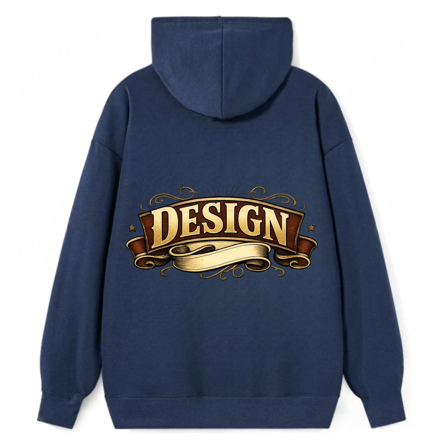 Bold typography design - "DESIGN" - intentional creation, aesthetic - Classic Pullover Hoodie - Navy