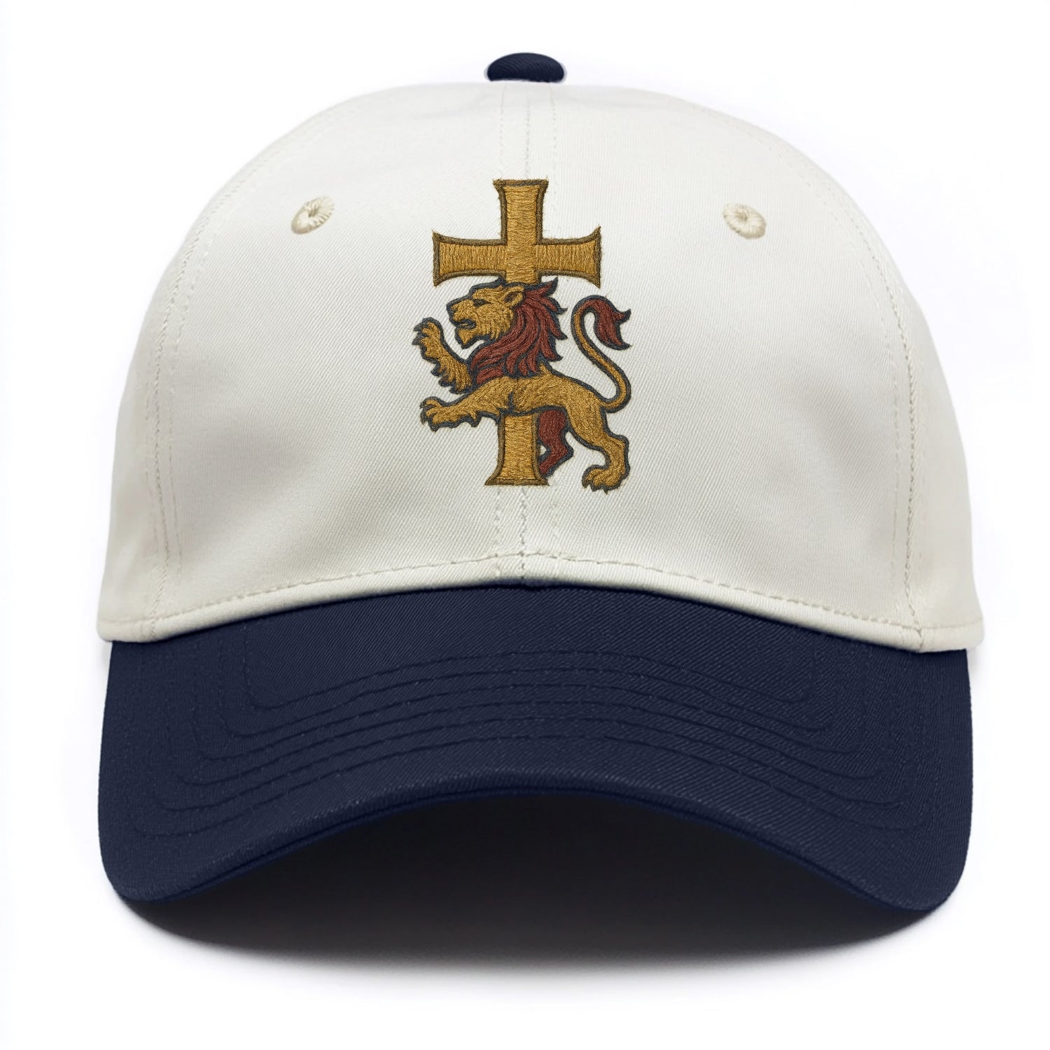 Lion and Cross  - Two Tone Cap - Navy