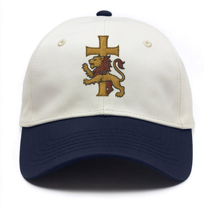 Lion and Cross  - Two Tone Cap - Navy