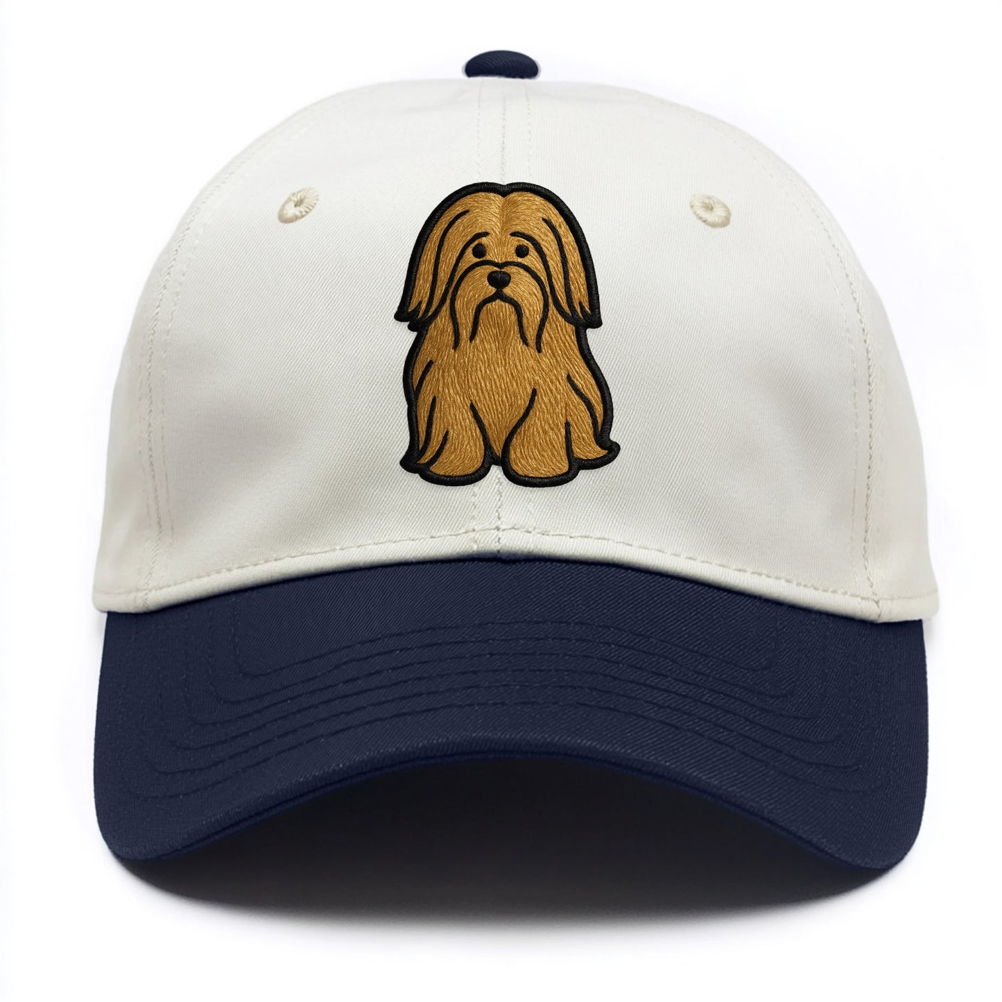Lhasa Apso - Trendy long-haired design w - Two Tone Cap - Navy