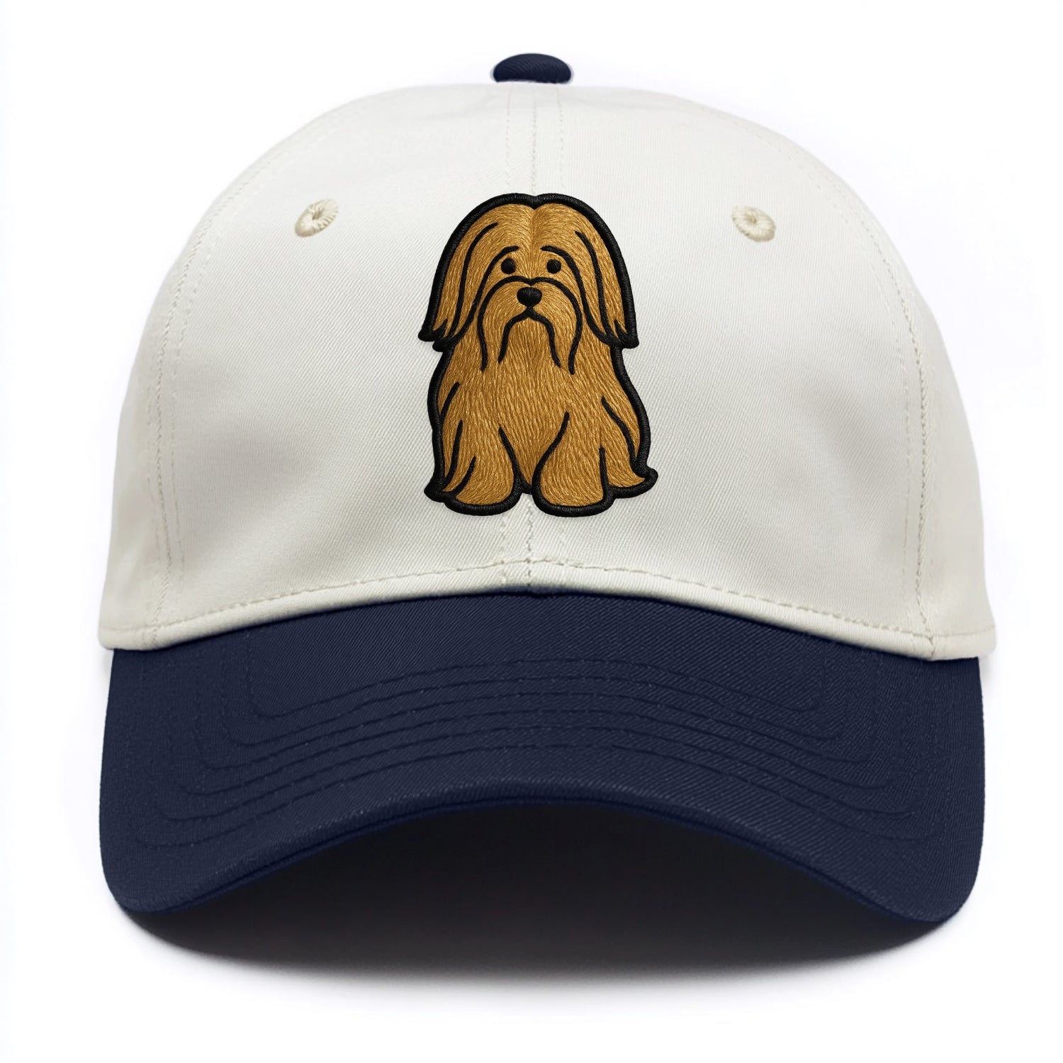 Lhasa Apso - Trendy long-haired design w - Two Tone Cap - Navy