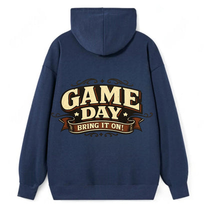 Bold typography design - "GAME DAY" - competition ready, bring it on - Classic Pullover Hoodie - Navy