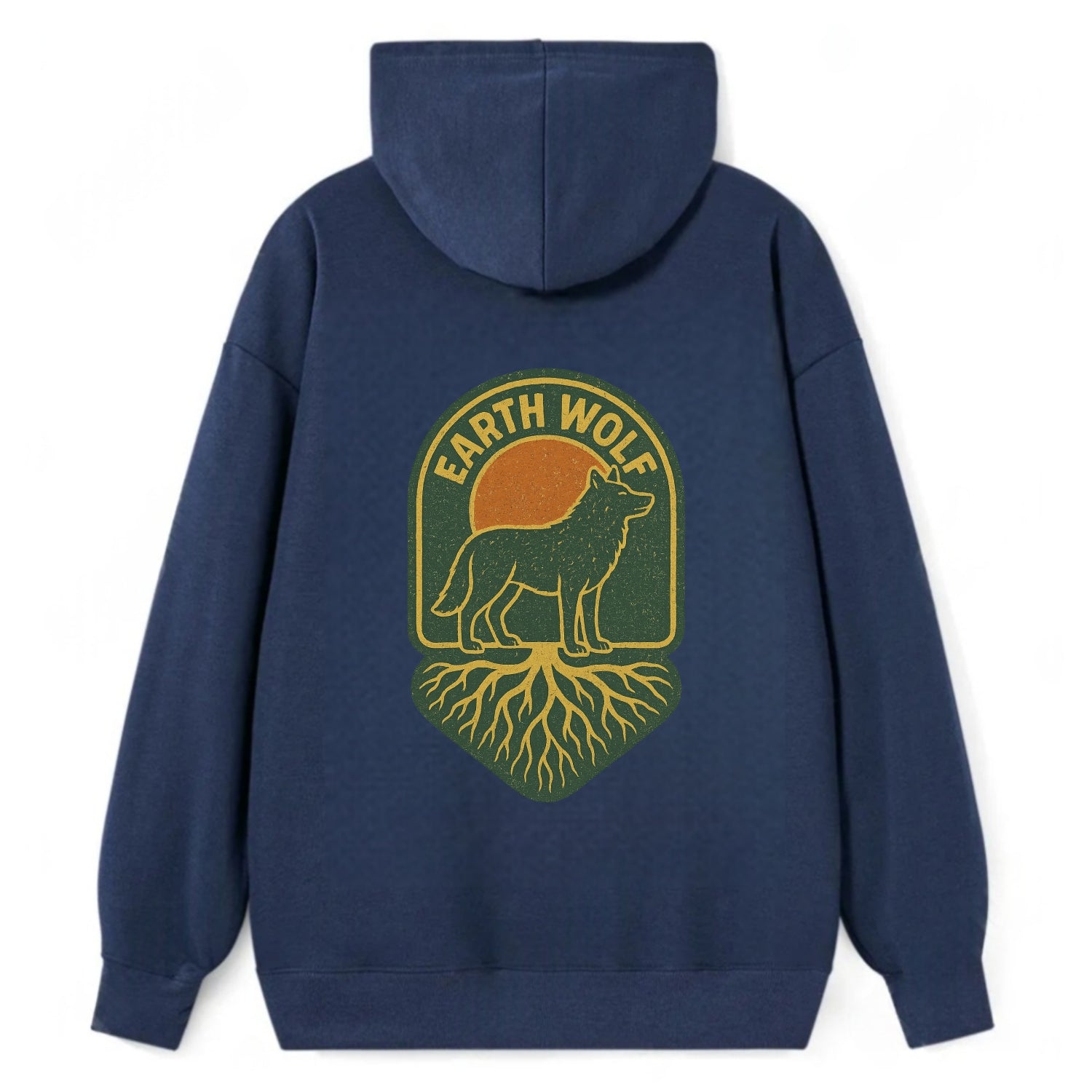 Earth Wolf Roots  - Classic Pullover Hoodie - Navy