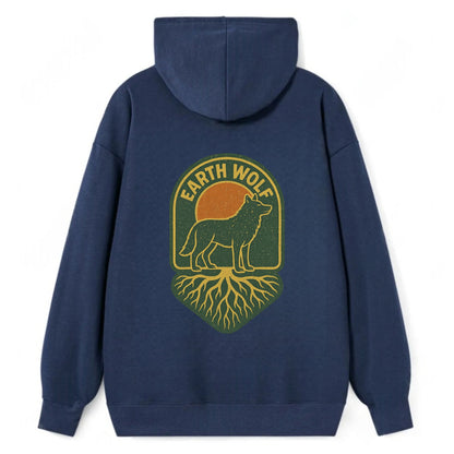 Earth Wolf Roots  - Classic Pullover Hoodie - Navy