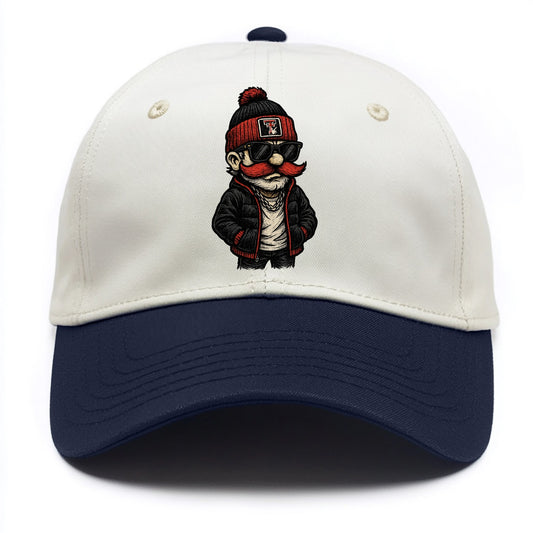 Lubbock Raider wearing Texas Tech beanie with guns up patch - Two Tone Cap - Navy