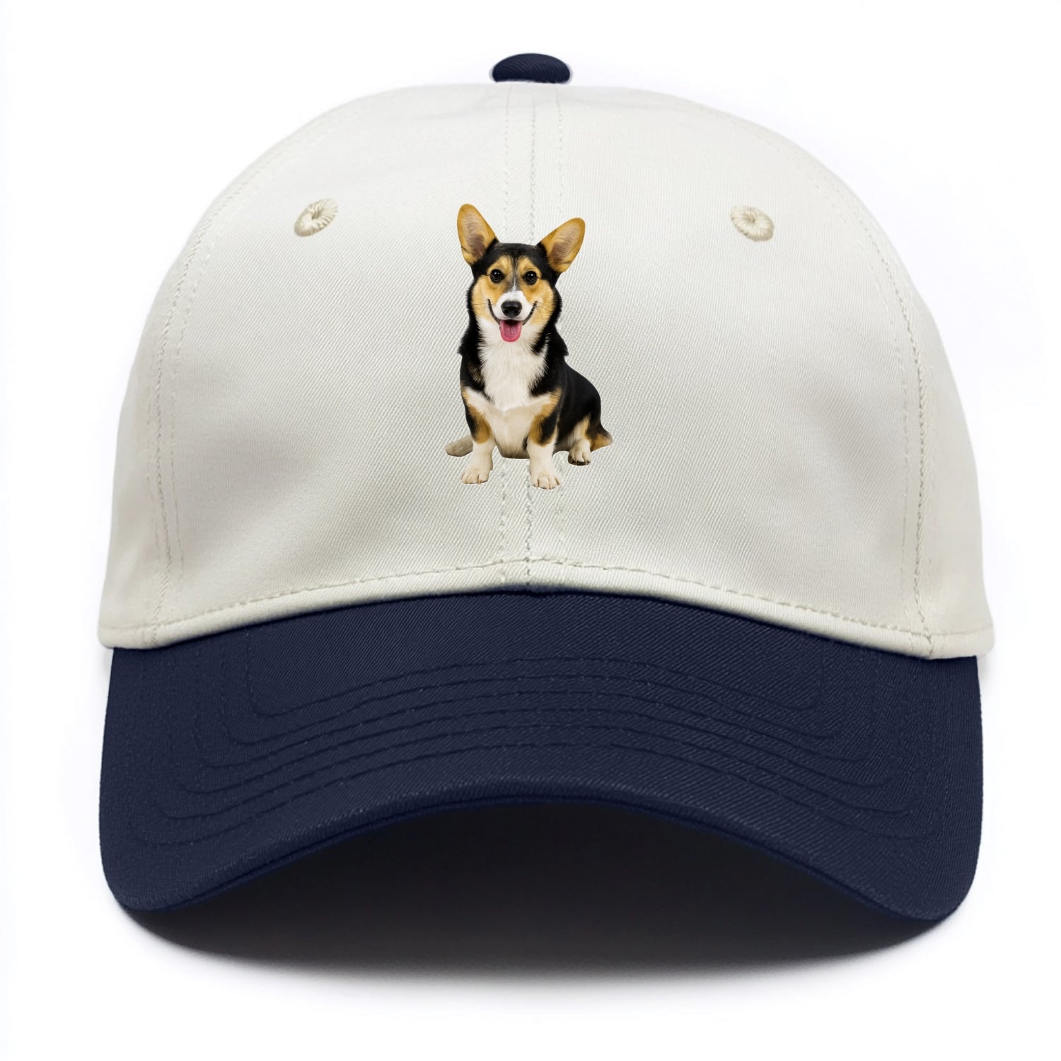 Tricolor Corgi - Two Tone Cap - Navy