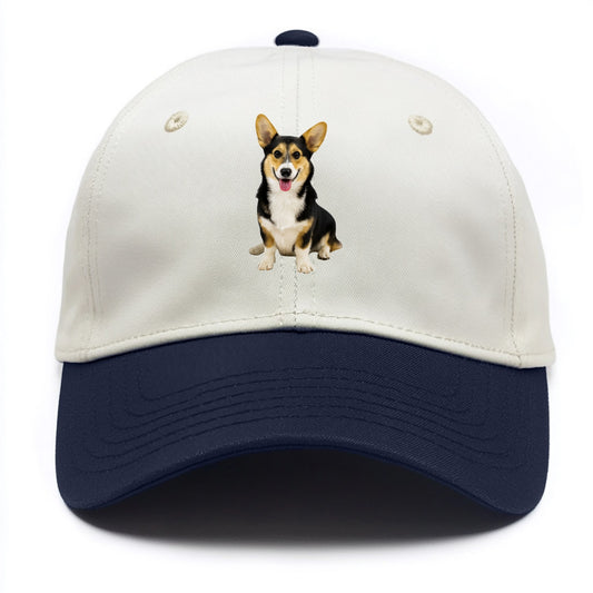 Tricolor Corgi - Two Tone Cap - Navy