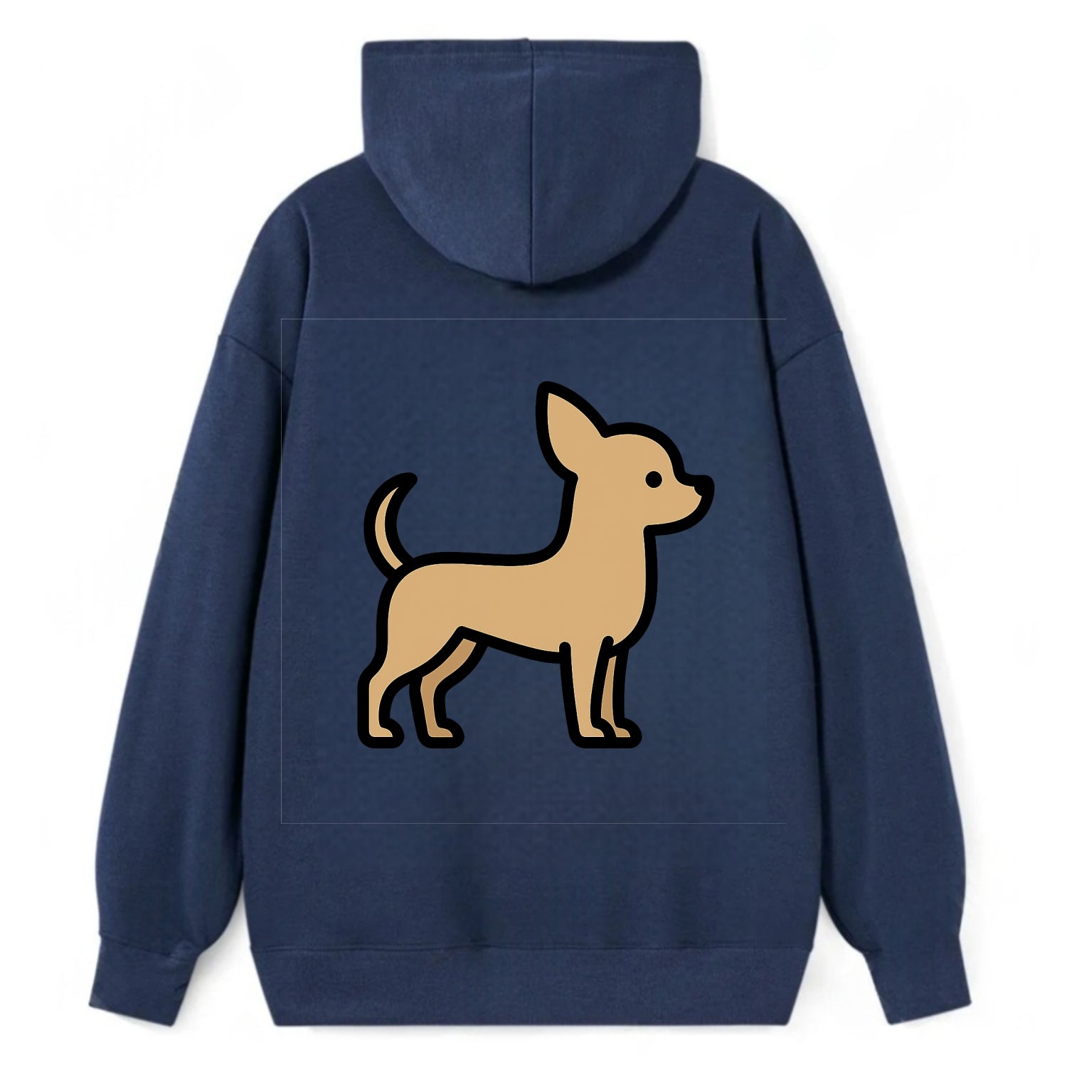 Chihuahua - Tan smooth coat flat side profile - Classic Pullover Hoodie - Navy