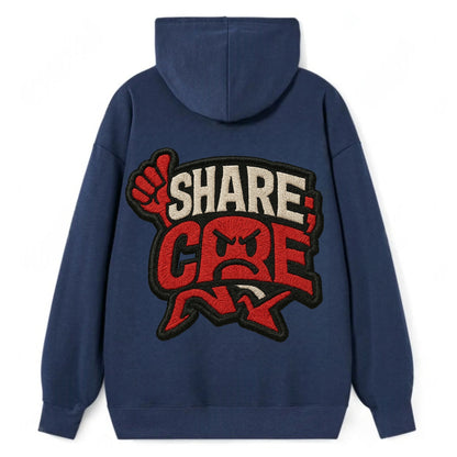 SHARE;CARE TOO MUCH Oversharer Green Hat - Classic Pullover Hoodie - Navy