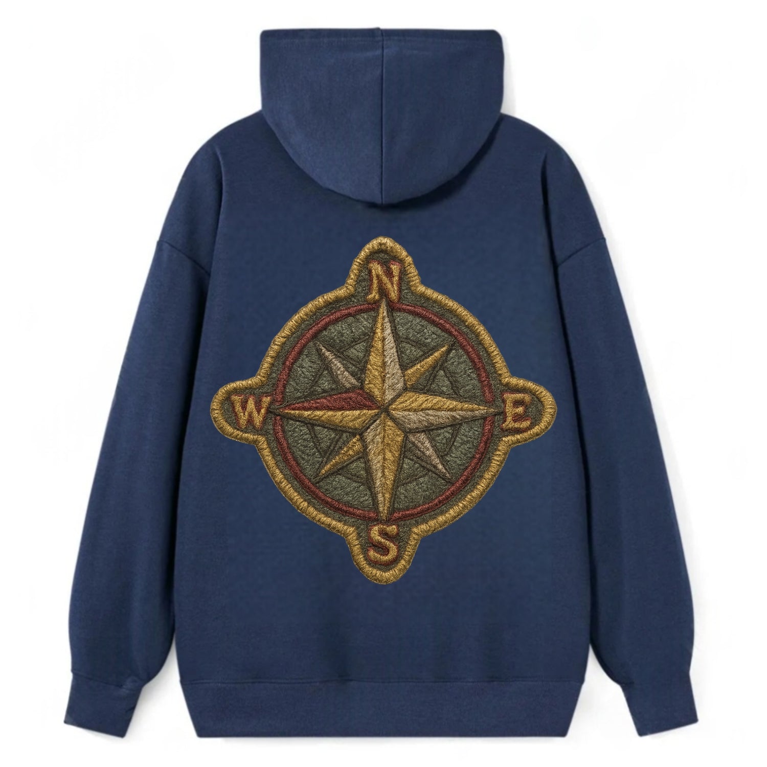 Compass rose with cardinal directions - explorer symbol - Classic Pullover Hoodie - Navy