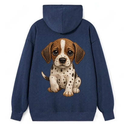 Baby Pointer Puppy - spotted coat, noble stance, alert eyes, - Classic Pullover Hoodie - Navy