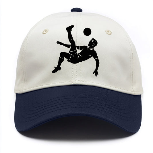 Soccer player doing a bicycle kick - Two Tone Cap - Navy