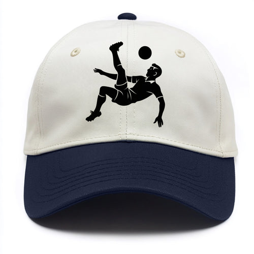 Soccer player doing a bicycle kick - Two Tone Cap