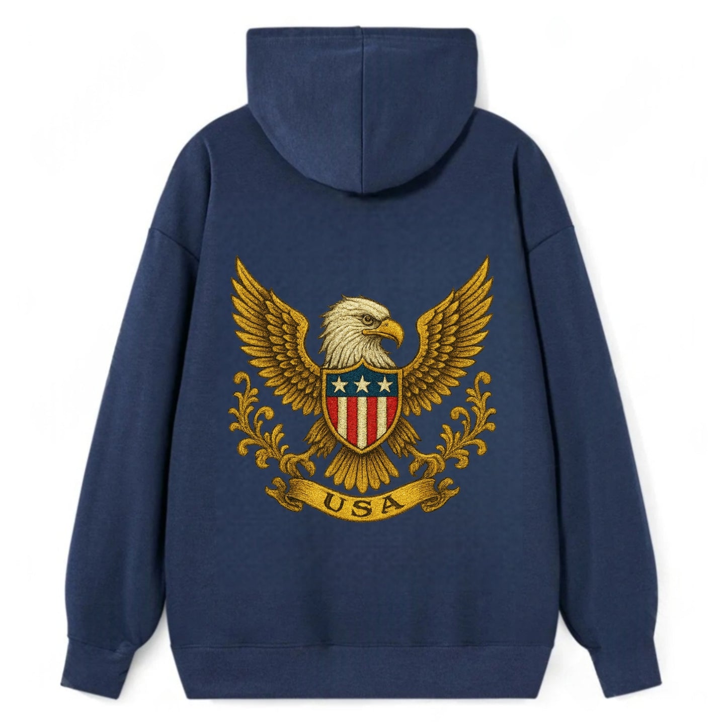 Usa Heritage Eagle 2 - Classic Pullover Hoodie - Navy