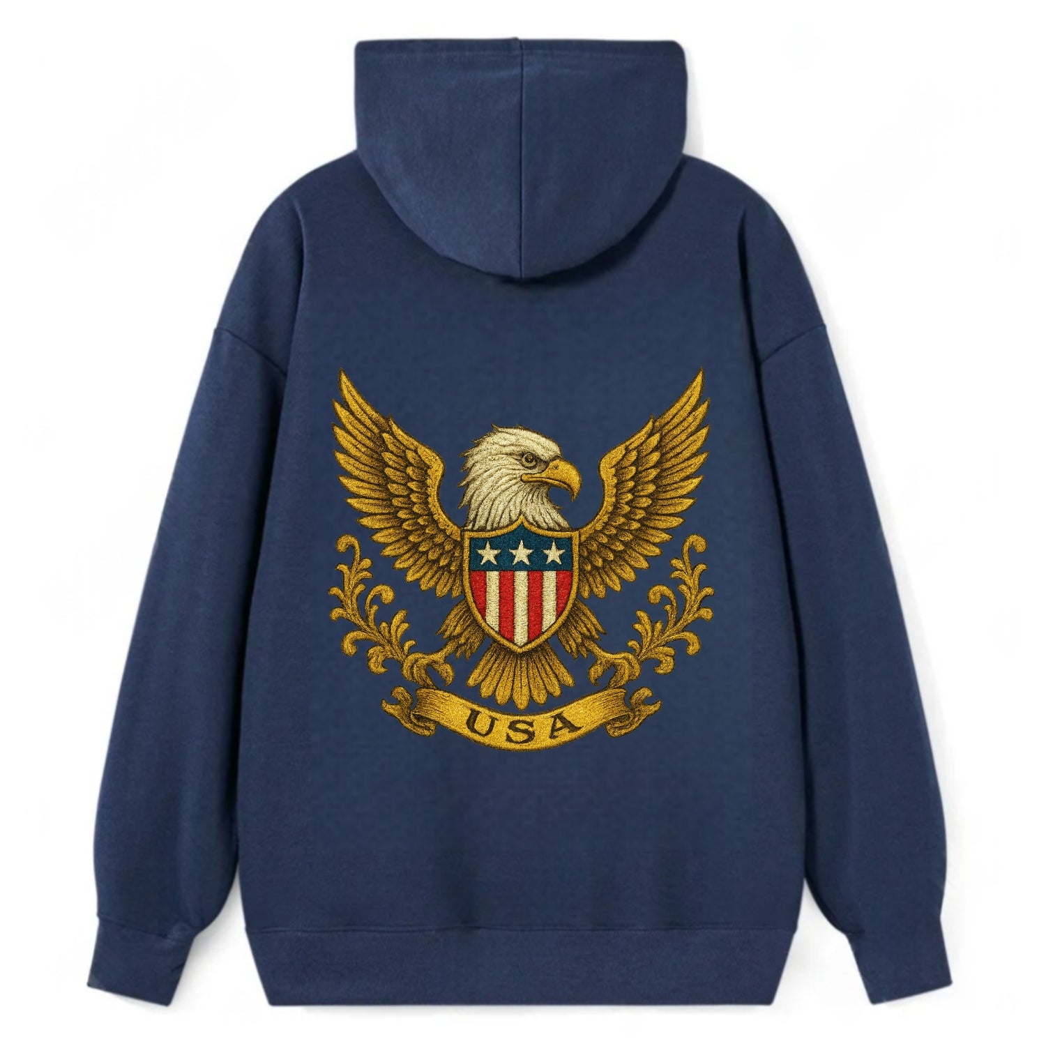 Usa Heritage Eagle 2 - Classic Pullover Hoodie - Navy