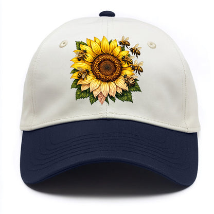 Vintage Sunflower - Two Tone Cap - Navy