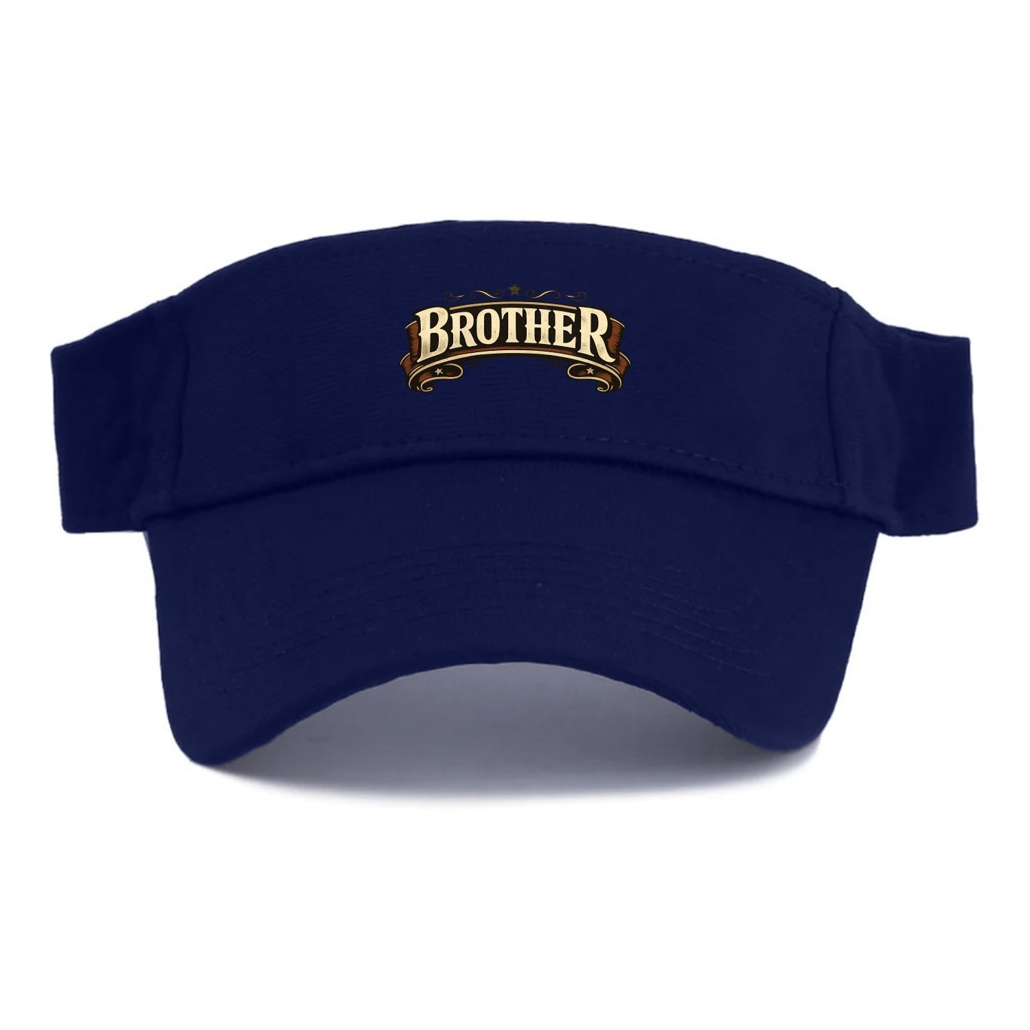 Bold typography design - "BROTHER" - male bond, brotherhood - Visor - Navy