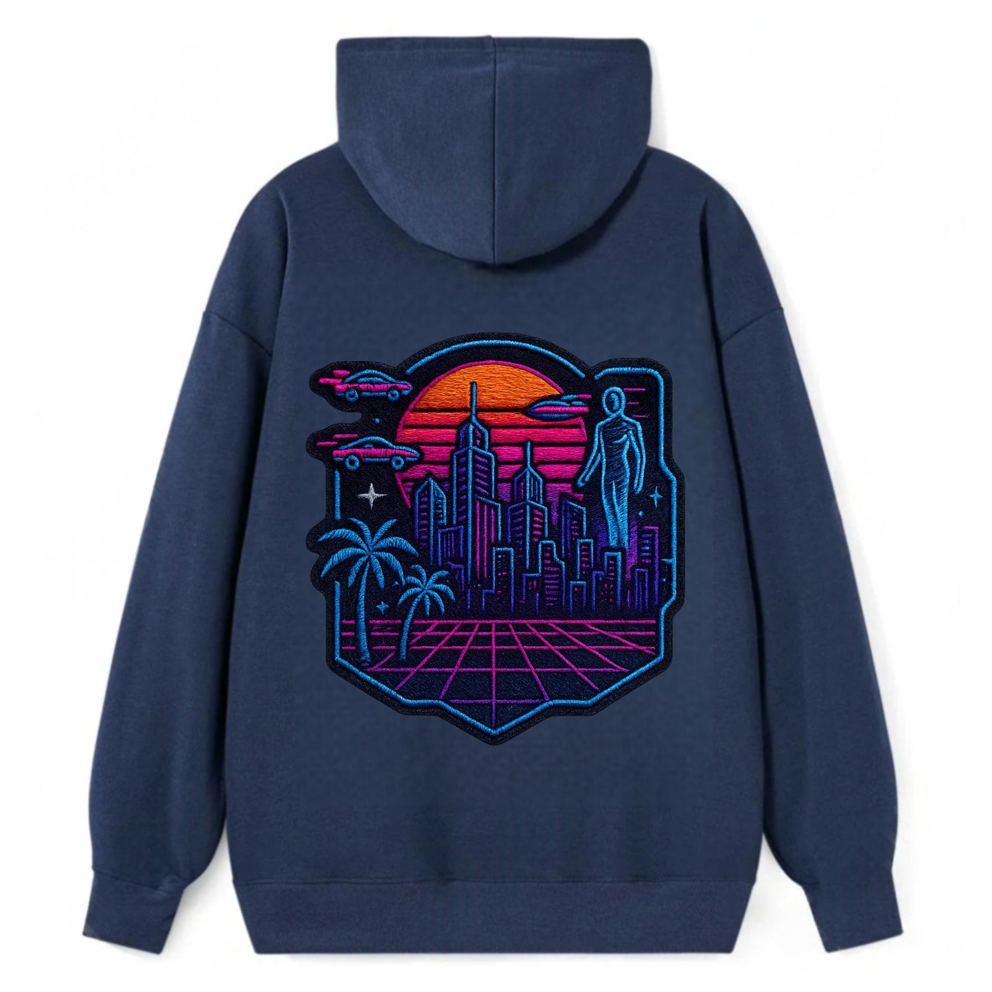 Cyberpunk City - Classic Pullover Hoodie - Navy