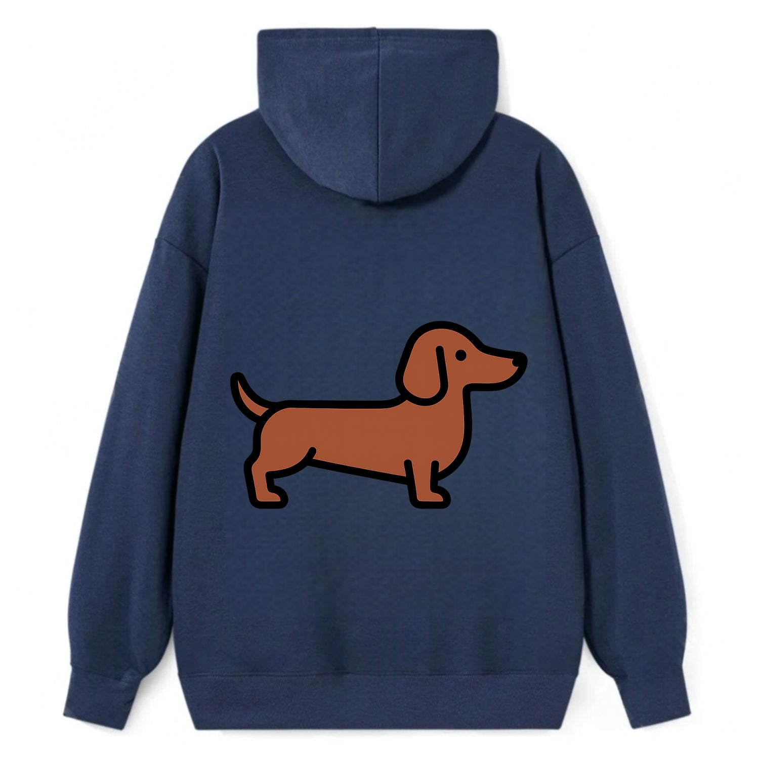 Dachshund - Red/brown smooth flat side profile - Classic Pullover Hoodie - Navy
