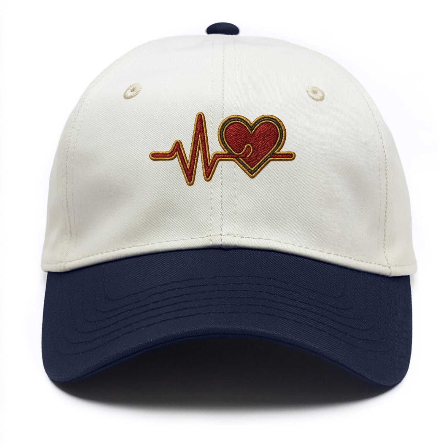 Heartbeat Line  - Two Tone Cap - Navy