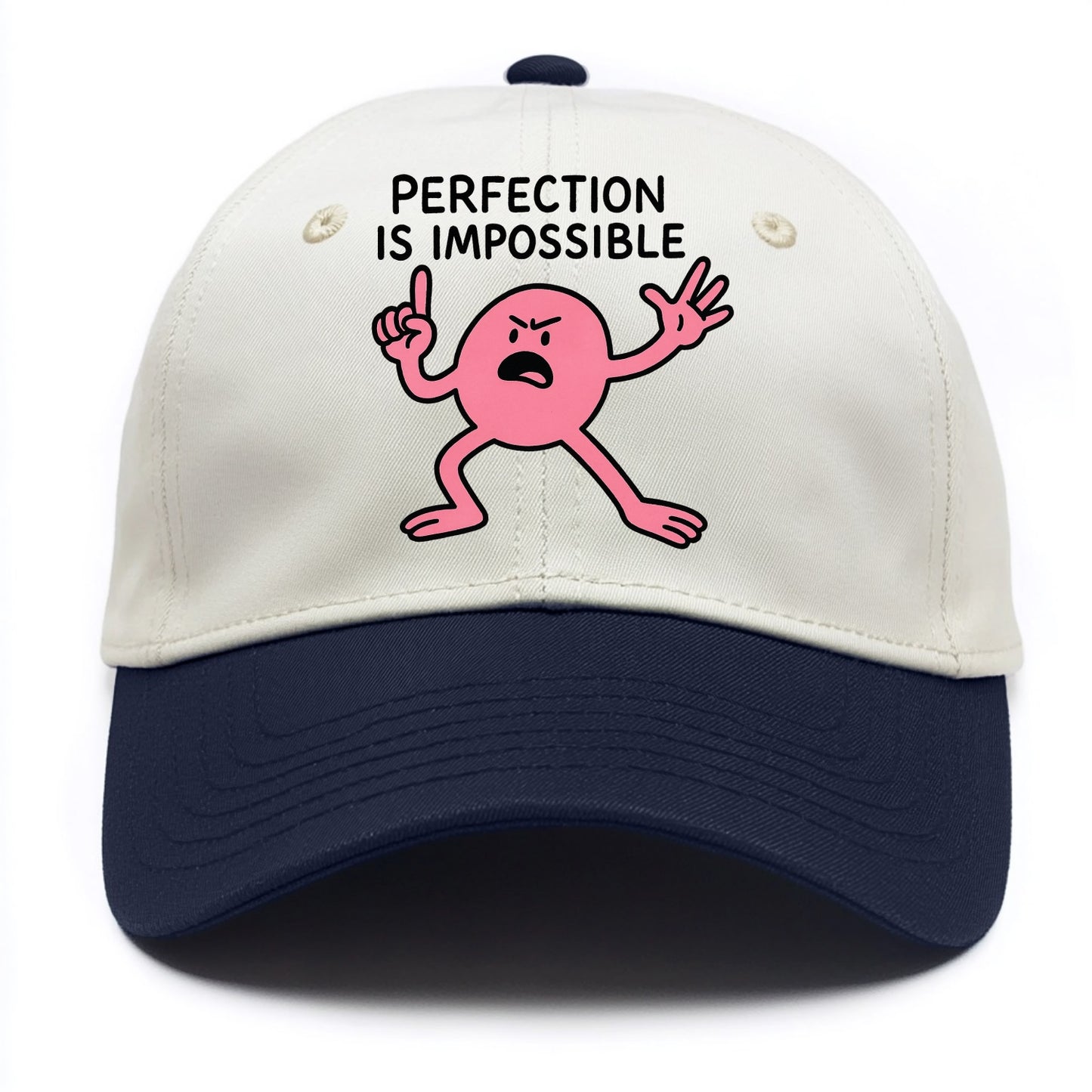 PERFECTION IS IMPOSSIBLE | Asymmetrical circle trying - Two - Two Tone Cap - Navy