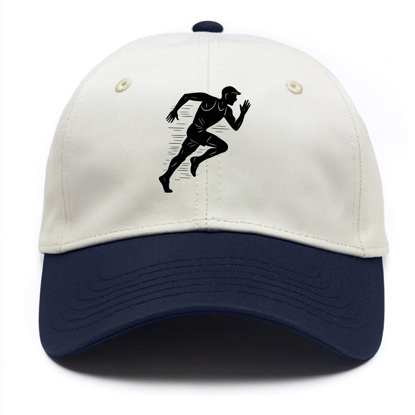 Runner in full stride sprinting - Two Tone Cap - Navy