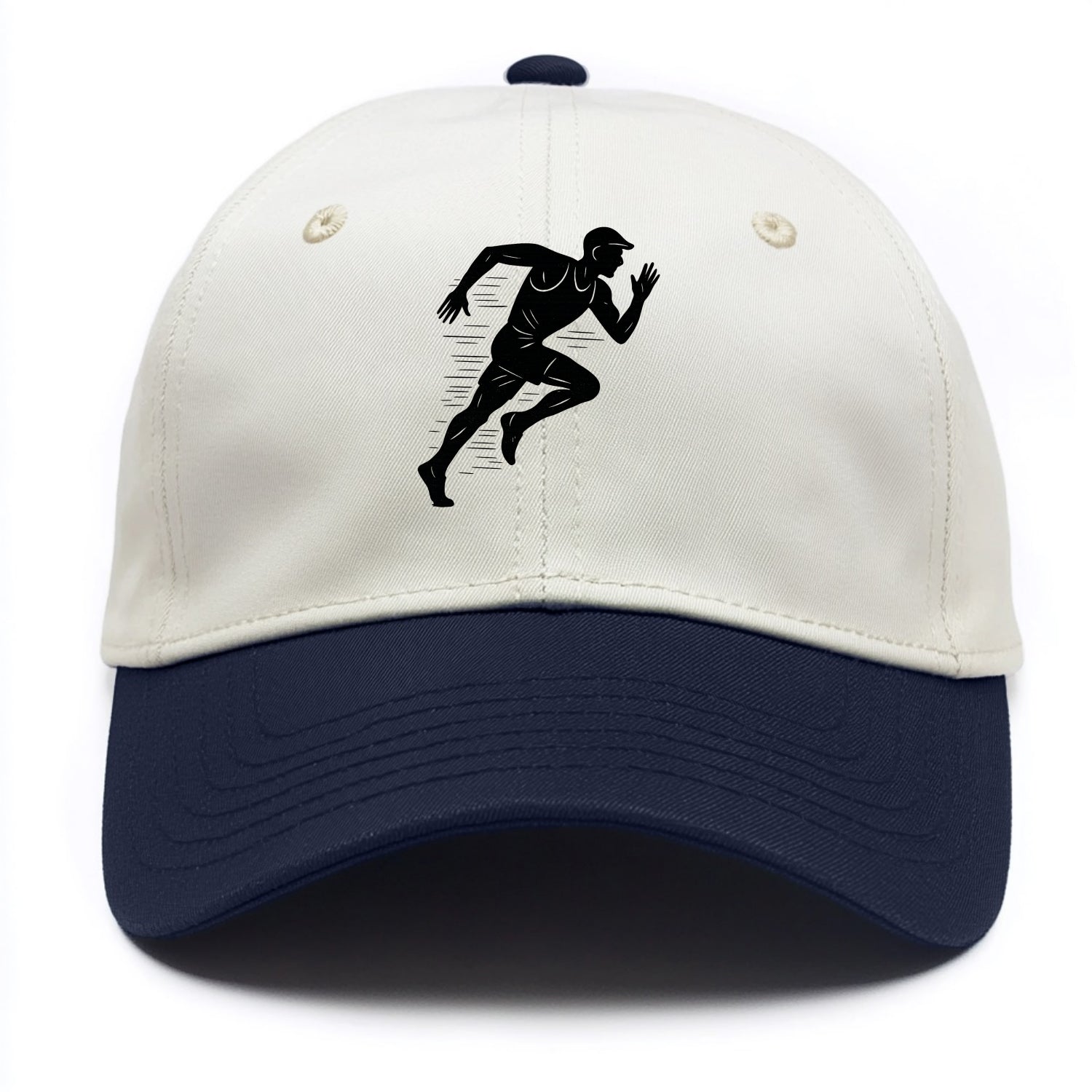 Runner in full stride sprinting - Two Tone Cap - Navy