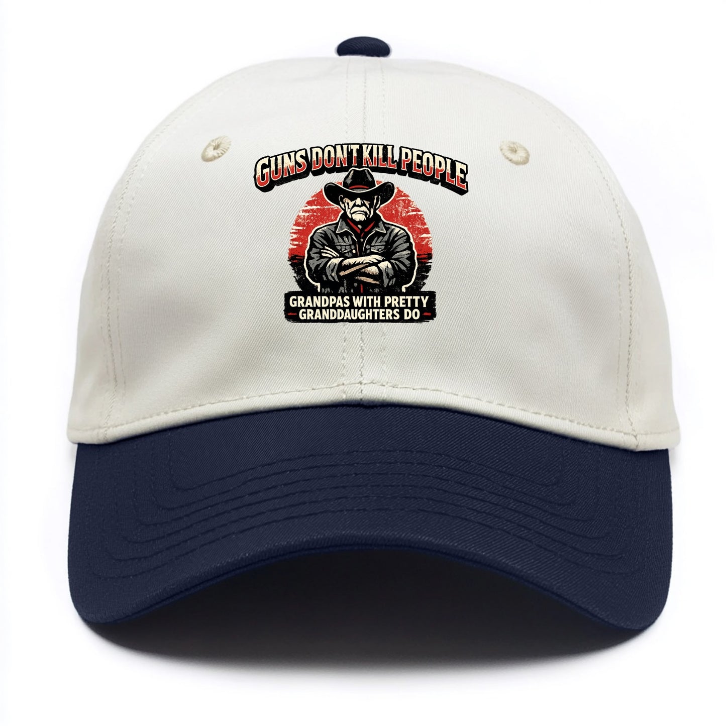 Grandpas Pretty Granddaughters - Cowboy - Two Tone Cap - Navy