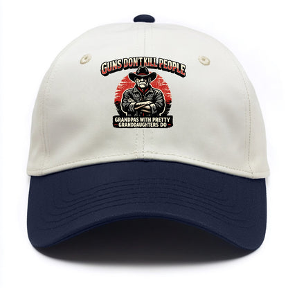Grandpas Pretty Granddaughters - Cowboy - Two Tone Cap - Navy