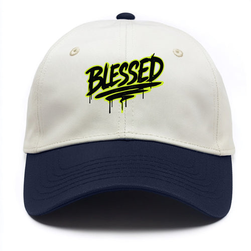 Bold typography design - BLESSED - recognizing good fortune, abundance - Two Tone Cap