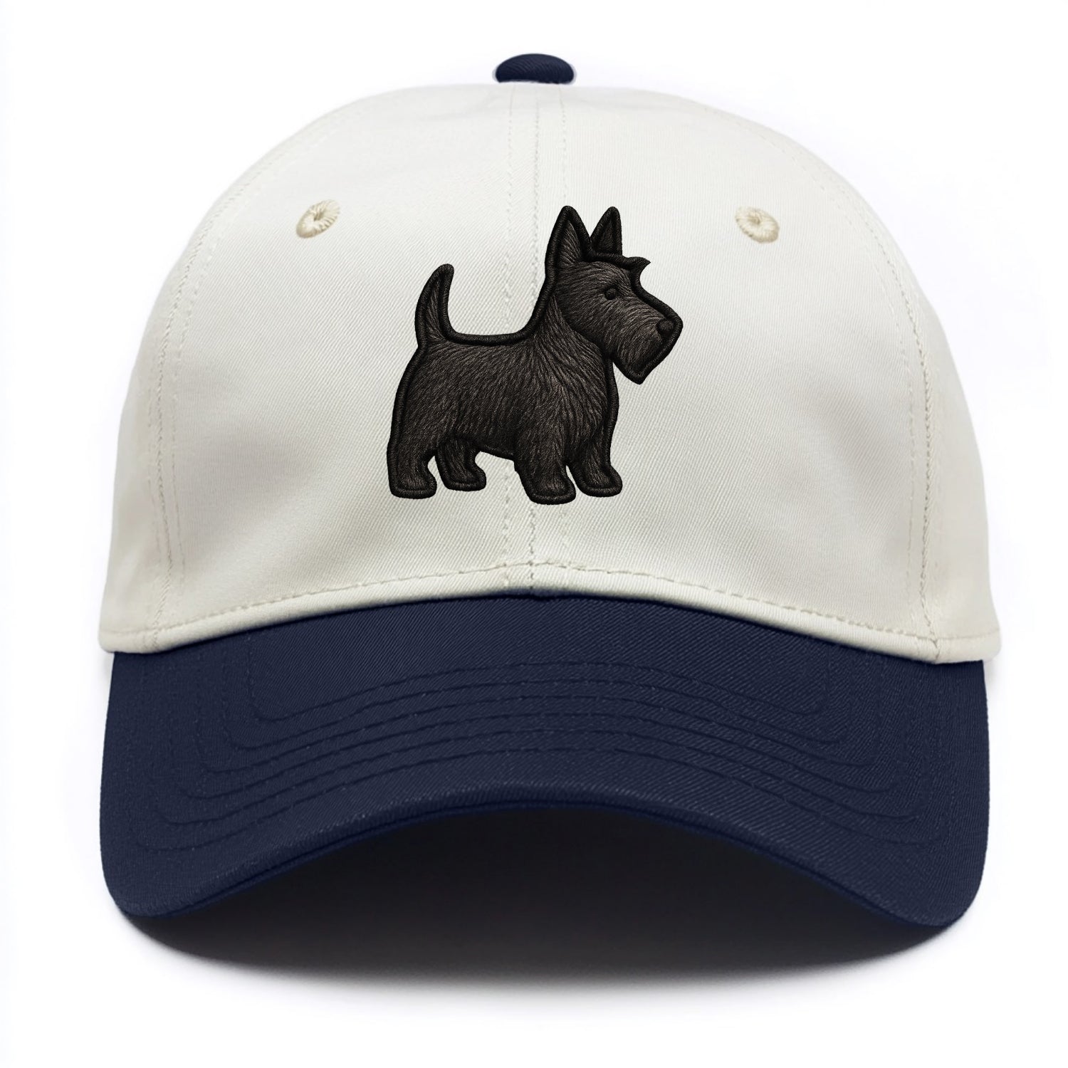 Scottish Terrier - Contemporary scottie - Two Tone Cap - Navy
