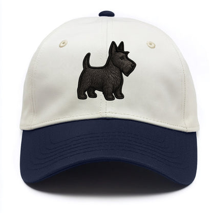 Scottish Terrier - Contemporary scottie - Two Tone Cap - Navy