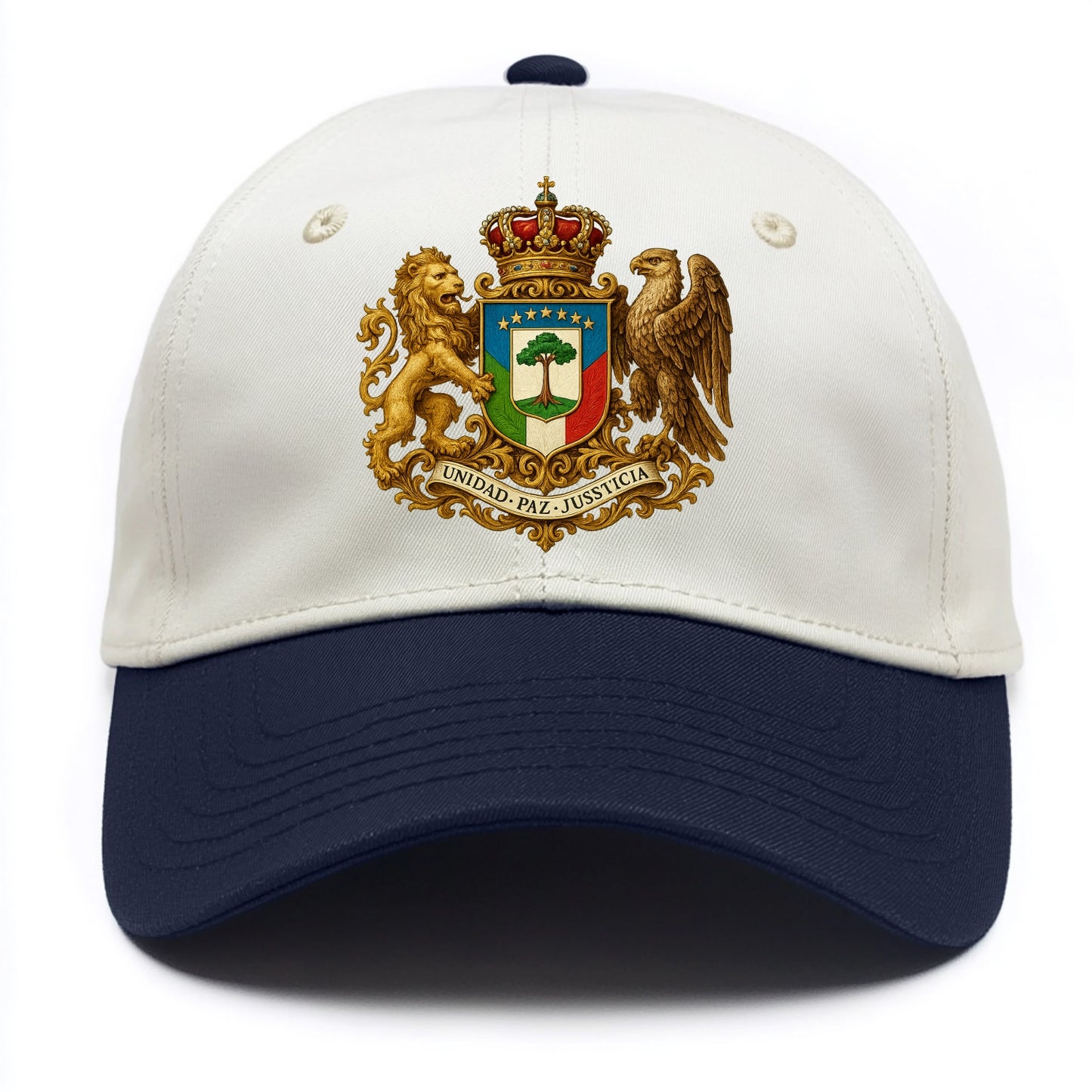 Equatorial Guinea Silk Cotton Tree Emblem - Two Tone Cap - Navy