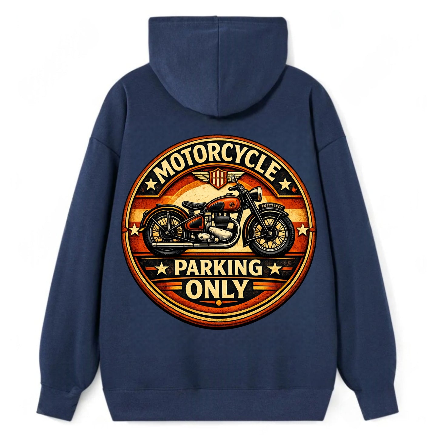Motorcycle Parking Only - Classic Pullover Hoodie - Navy