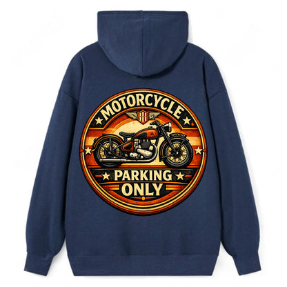 Motorcycle Parking Only - Classic Pullover Hoodie - Navy